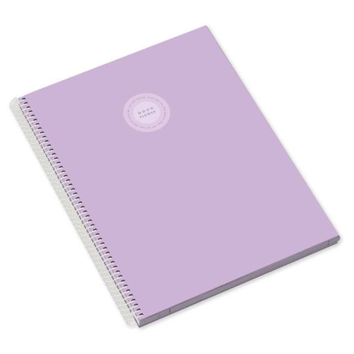 Picture of MOONFLOWER PURPLE A4 HARDBACK SPIRAL NOTEBOOK 80 SHEETS